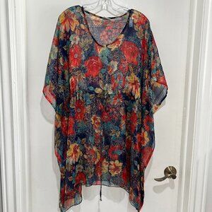 Ladies Sunflower chiffon cover up Size OS